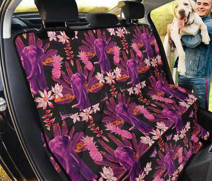 Purple Tropical Elephant Pattern Print Pet Car Back Seat Cover
