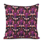 Purple Tropical Elephant Pattern Print Pillow Cover