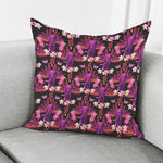 Purple Tropical Elephant Pattern Print Pillow Cover