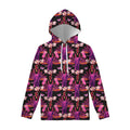 Purple Tropical Elephant Pattern Print Pullover Hoodie