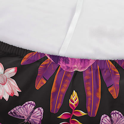 Purple Tropical Elephant Pattern Print Sofa Cover