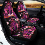 Purple Tropical Elephant Pattern Print Universal Fit Car Seat Covers