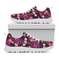 Purple Tropical Elephant Pattern Print White Running Shoes