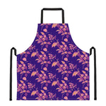 Purple Tropical Hawaiian Pattern Print Apron