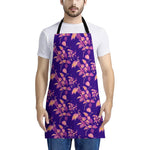 Purple Tropical Hawaiian Pattern Print Apron