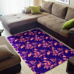 Purple Tropical Hawaiian Pattern Print Area Rug GearFrost