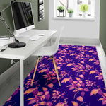 Purple Tropical Hawaiian Pattern Print Area Rug GearFrost
