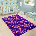 Purple Tropical Hawaiian Pattern Print Area Rug GearFrost