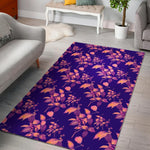 Purple Tropical Hawaiian Pattern Print Area Rug GearFrost