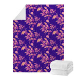 Purple Tropical Hawaiian Pattern Print Blanket