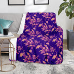 Purple Tropical Hawaiian Pattern Print Blanket