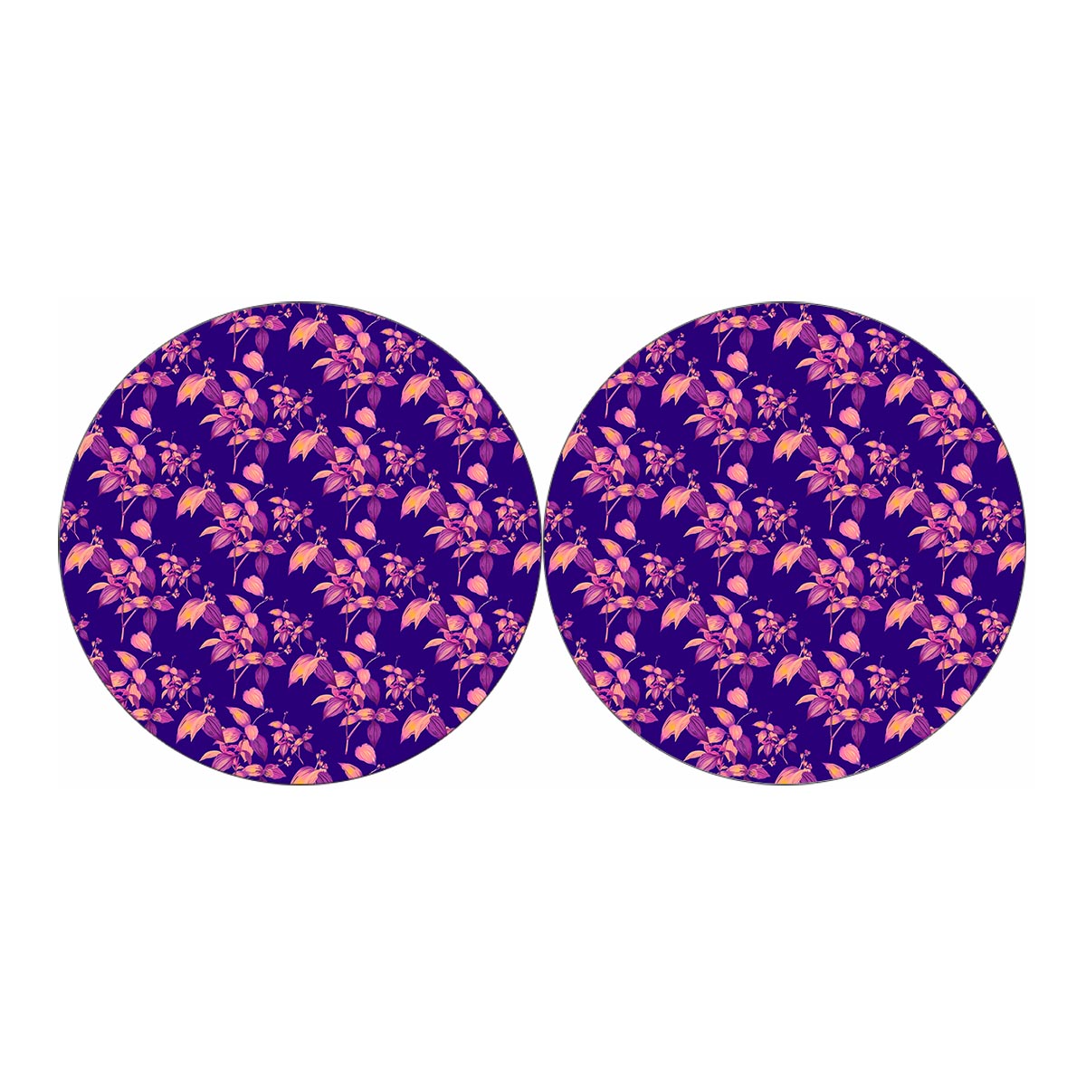 Purple Tropical Hawaiian Pattern Print Car Coasters