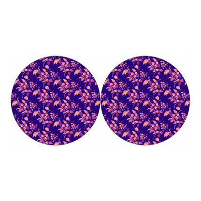 Purple Tropical Hawaiian Pattern Print Car Coasters