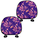 Purple Tropical Hawaiian Pattern Print Car Headrest Covers