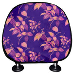 Purple Tropical Hawaiian Pattern Print Car Headrest Covers