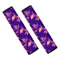 Purple Tropical Hawaiian Pattern Print Car Seat Belt Covers