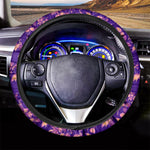 Purple Tropical Hawaiian Pattern Print Car Steering Wheel Cover