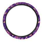 Purple Tropical Hawaiian Pattern Print Car Steering Wheel Cover