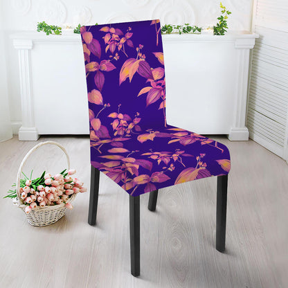 Purple Tropical Hawaiian Pattern Print Dining Chair Slipcover