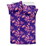 Purple Tropical Hawaiian Pattern Print Duvet Cover Bedding Set