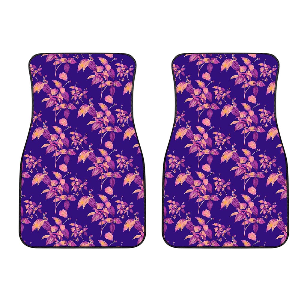Purple Tropical Hawaiian Pattern Print Front Car Floor Mats
