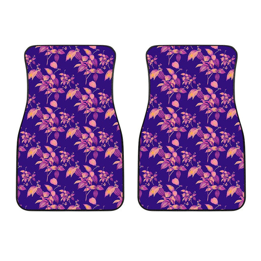 Purple Tropical Hawaiian Pattern Print Front Car Floor Mats