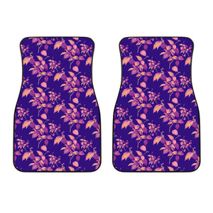 Purple Tropical Hawaiian Pattern Print Front Car Floor Mats