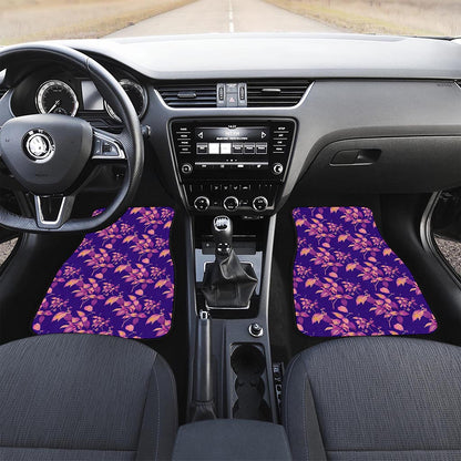 Purple Tropical Hawaiian Pattern Print Front Car Floor Mats
