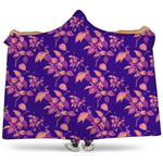 Purple Tropical Hawaiian Pattern Print Hooded Blanket