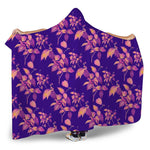 Purple Tropical Hawaiian Pattern Print Hooded Blanket