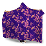 Purple Tropical Hawaiian Pattern Print Hooded Blanket