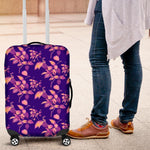Purple Tropical Hawaiian Pattern Print Luggage Cover GearFrost