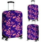 Purple Tropical Hawaiian Pattern Print Luggage Cover GearFrost