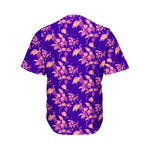 Purple Tropical Hawaiian Pattern Print Men's Baseball Jersey