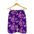 Purple Tropical Hawaiian Pattern Print Men's Shorts