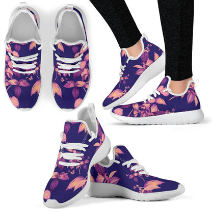 Purple Tropical Hawaiian Pattern Print Mesh Knit Shoes GearFrost