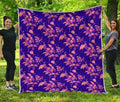Purple Tropical Hawaiian Pattern Print Quilt