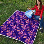 Purple Tropical Hawaiian Pattern Print Quilt