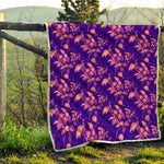 Purple Tropical Hawaiian Pattern Print Quilt