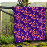 Purple Tropical Hawaiian Pattern Print Quilt