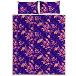 Purple Tropical Hawaiian Pattern Print Quilt Bed Set