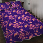 Purple Tropical Hawaiian Pattern Print Quilt Bed Set