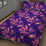 Purple Tropical Hawaiian Pattern Print Quilt Bed Set
