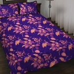Purple Tropical Hawaiian Pattern Print Quilt Bed Set