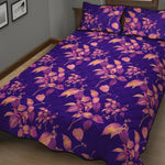 Purple Tropical Hawaiian Pattern Print Quilt Bed Set