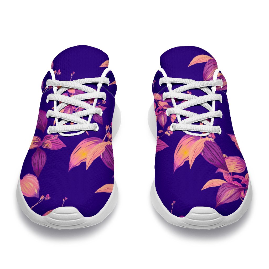 Purple Tropical Hawaiian Pattern Print Sport Shoes GearFrost