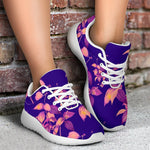 Purple Tropical Hawaiian Pattern Print Sport Shoes GearFrost