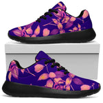 Purple Tropical Hawaiian Pattern Print Sport Shoes GearFrost