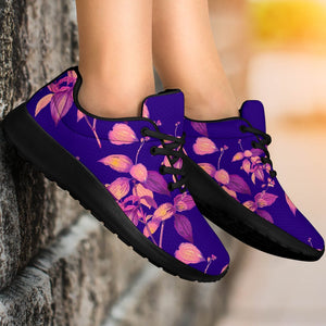 Purple Tropical Hawaiian Pattern Print Sport Shoes GearFrost