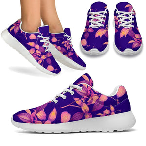 Purple Tropical Hawaiian Pattern Print Sport Shoes GearFrost